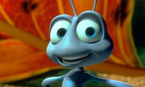 Flik, protagonista de Bichos, en un plano medio mostrando su carácter reflexivo y optimista